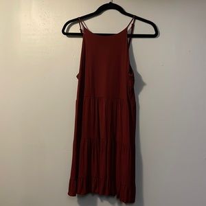 Burgundy ruffled mini dress✨